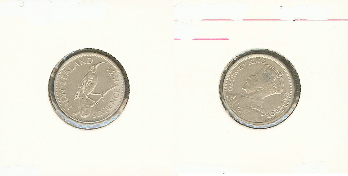 NOUVELLE-ZÉLANDE 6 Pence Georges V 1934 SUP+